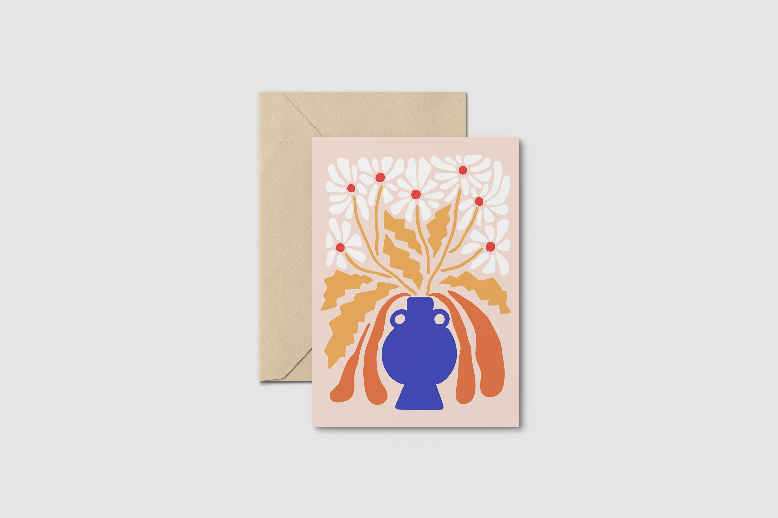 'Cobalt Bloom' Floral Greeting Card