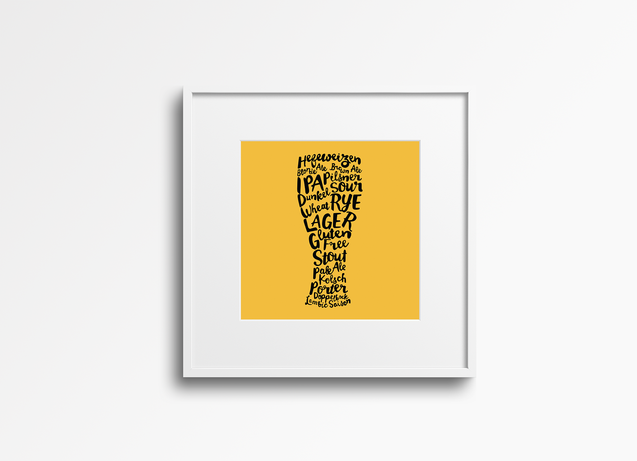 'Beer' Typographic Illustrated Print
