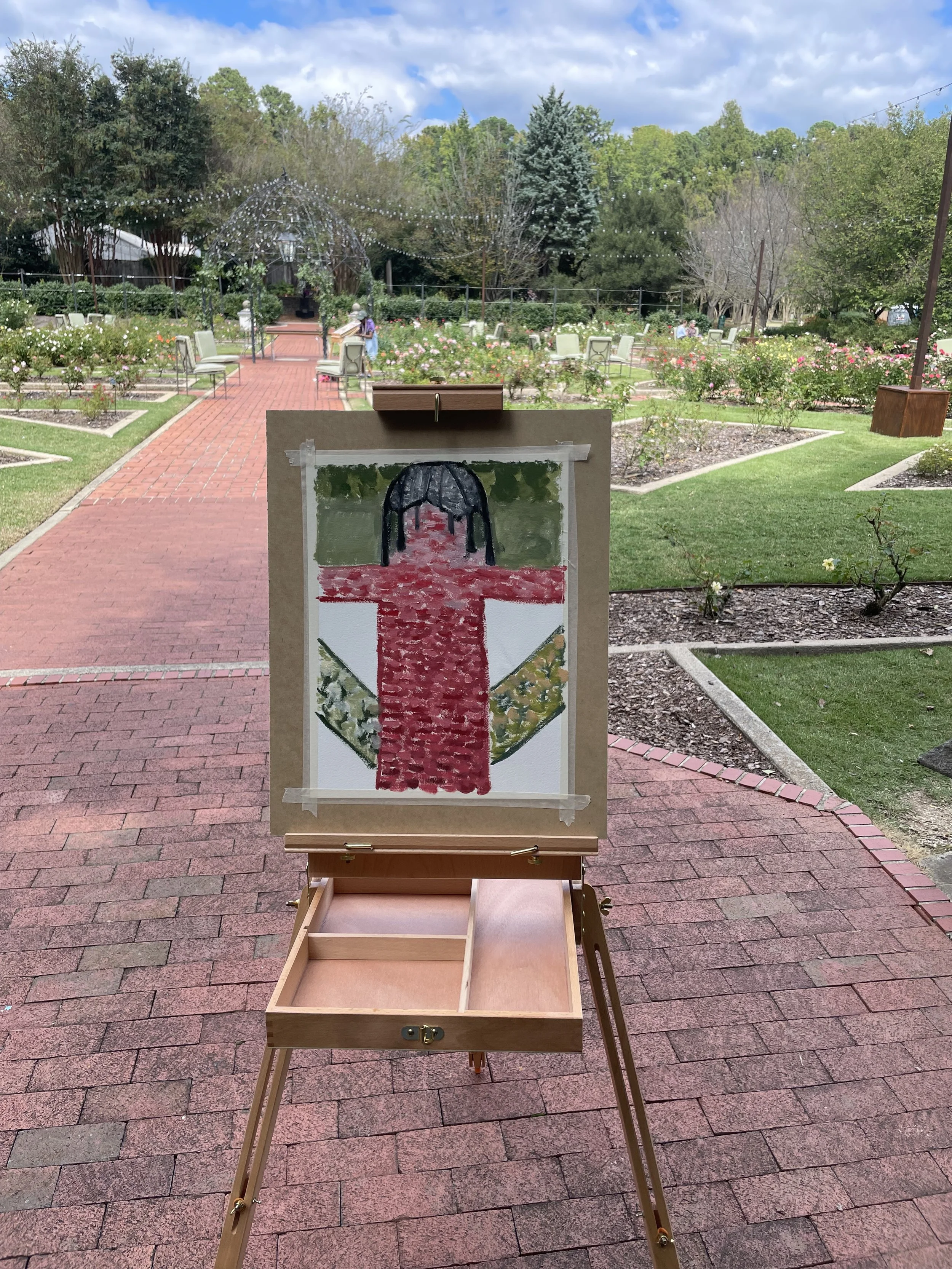 Red Brick Road, oil painting, landscape, 2025