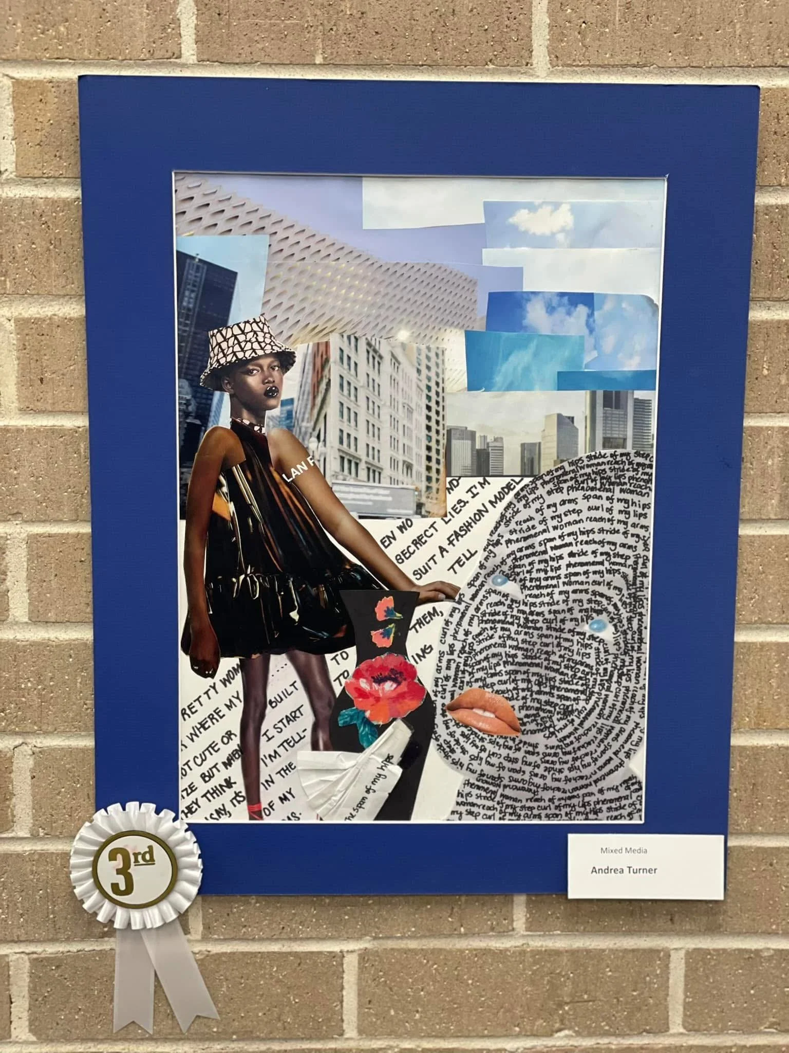 Phenomenal Woman, mixed media collage, 2024, 16x20