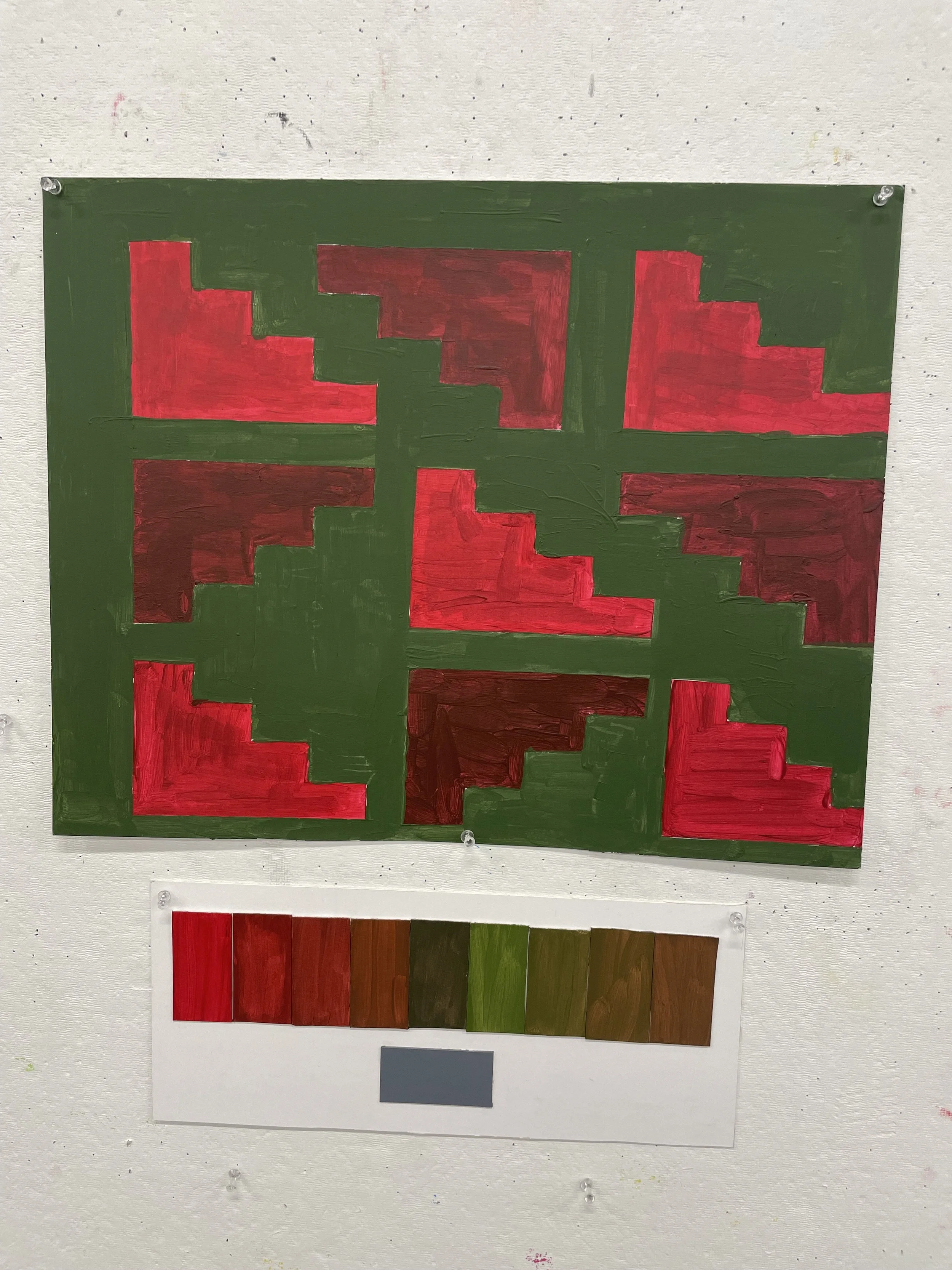 Abstract Complimentary Colors, acrylic painting, 2025, 16x20