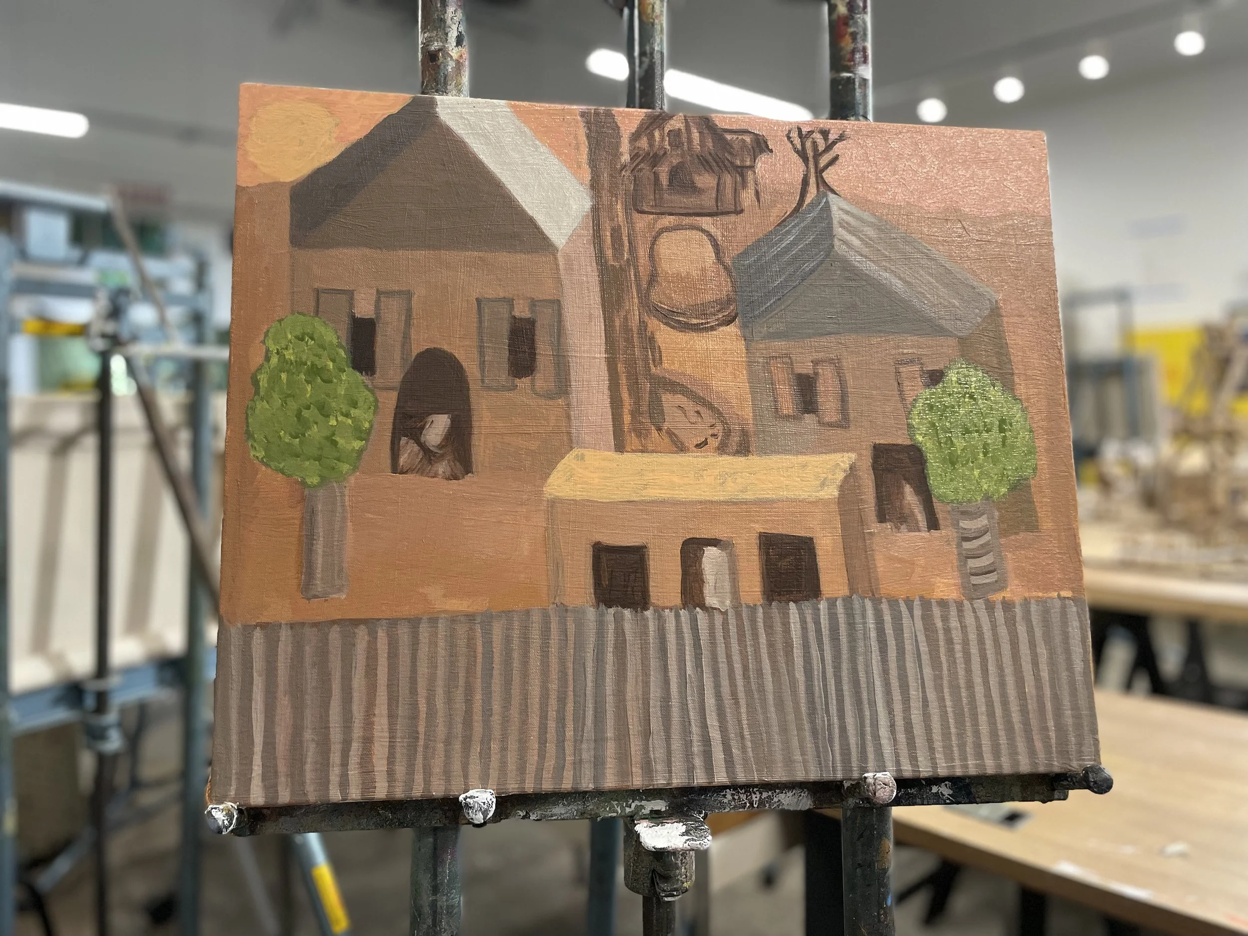 Boxingham Project, oil painting, 2025