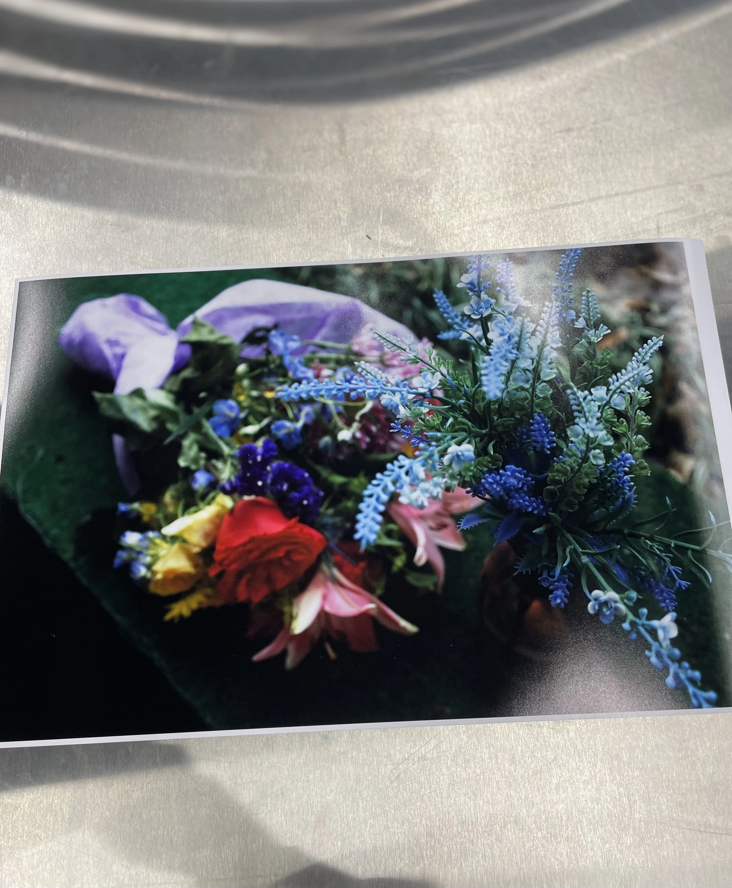 Flowers in purple bouquet, photography, 2025, 11x17