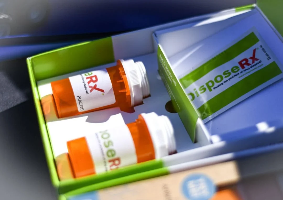 Patented DisposeRx packet uses FDA-listed, non-toxic ingredients.