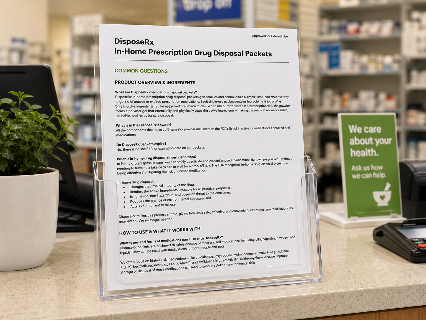 Safer medication disposal resources.