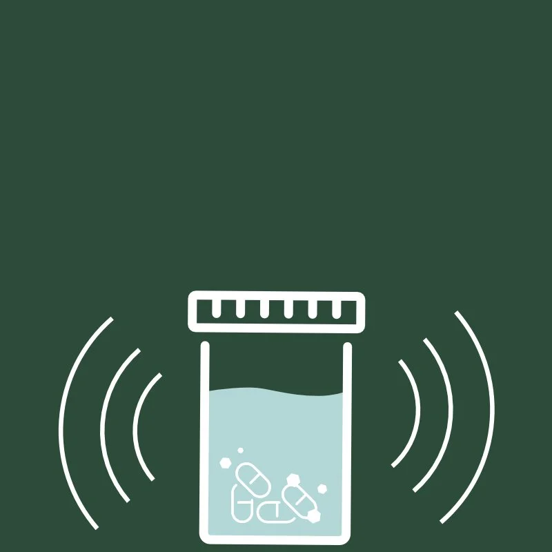 Third step in DisposeRx in-home drug disposal: replace the vial’s cap and shake firmly for 30 seconds to activate the disposal solution.