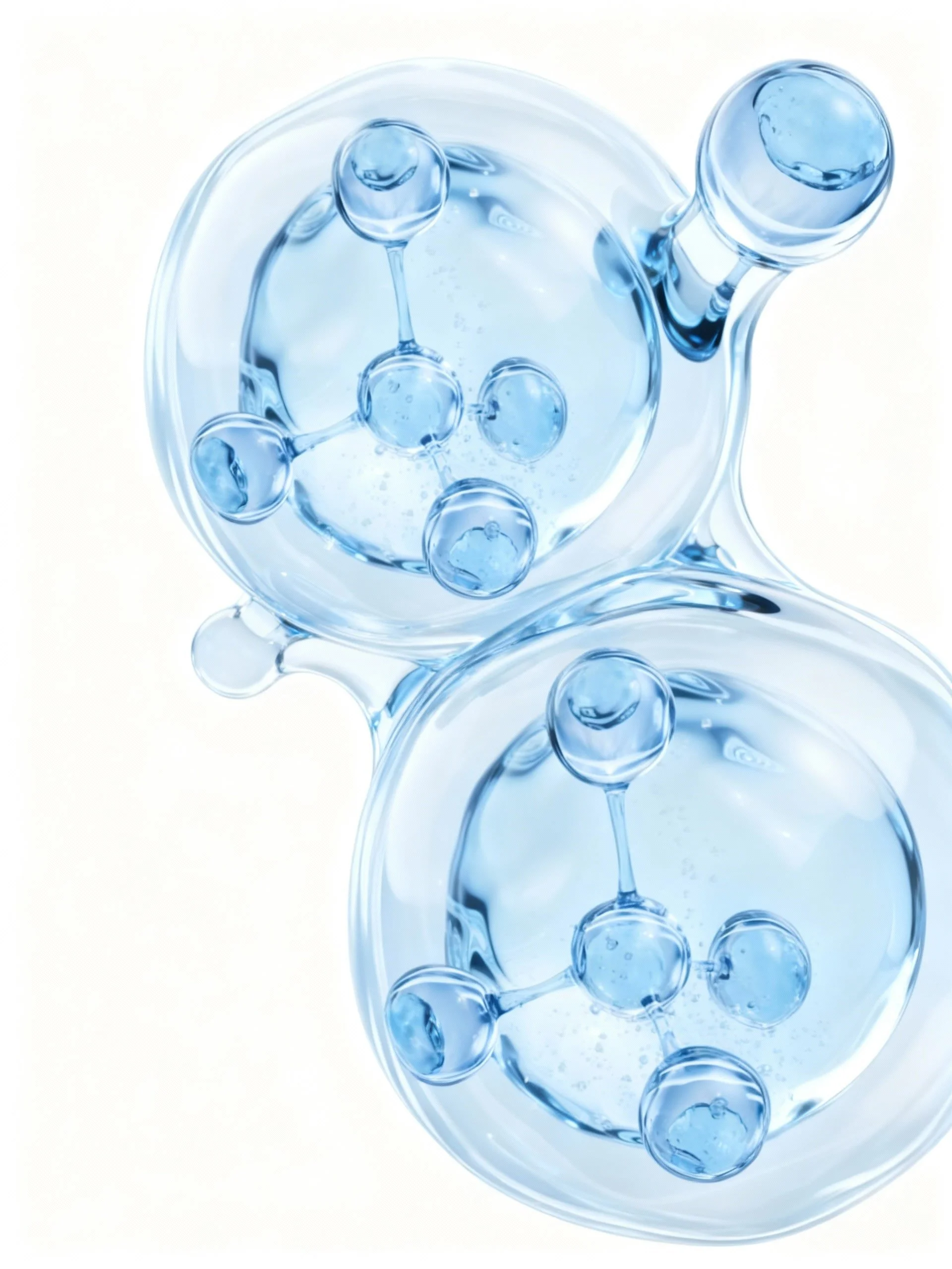 Illustration moléculaire de l’acide hyaluronique stabilisé NAHYCO – technologie exclusive du traitement Profhilo