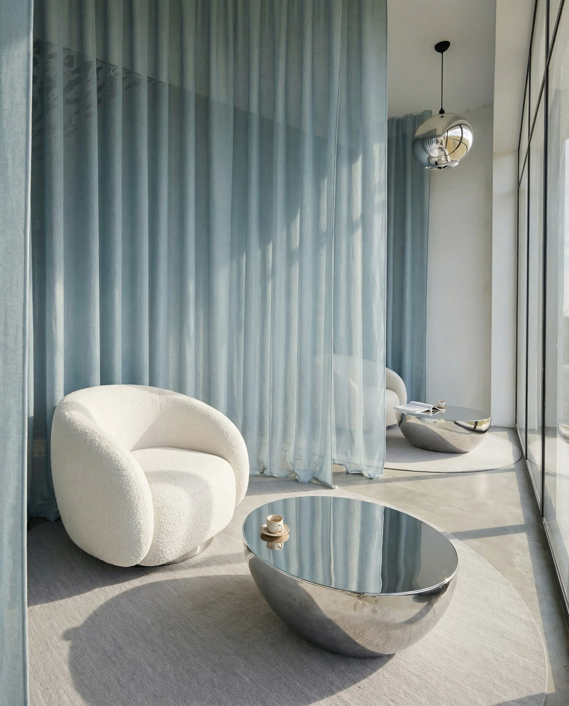 Salle d'attente centre de médecin esthétique du dr.Samson à Évian-les-Bains