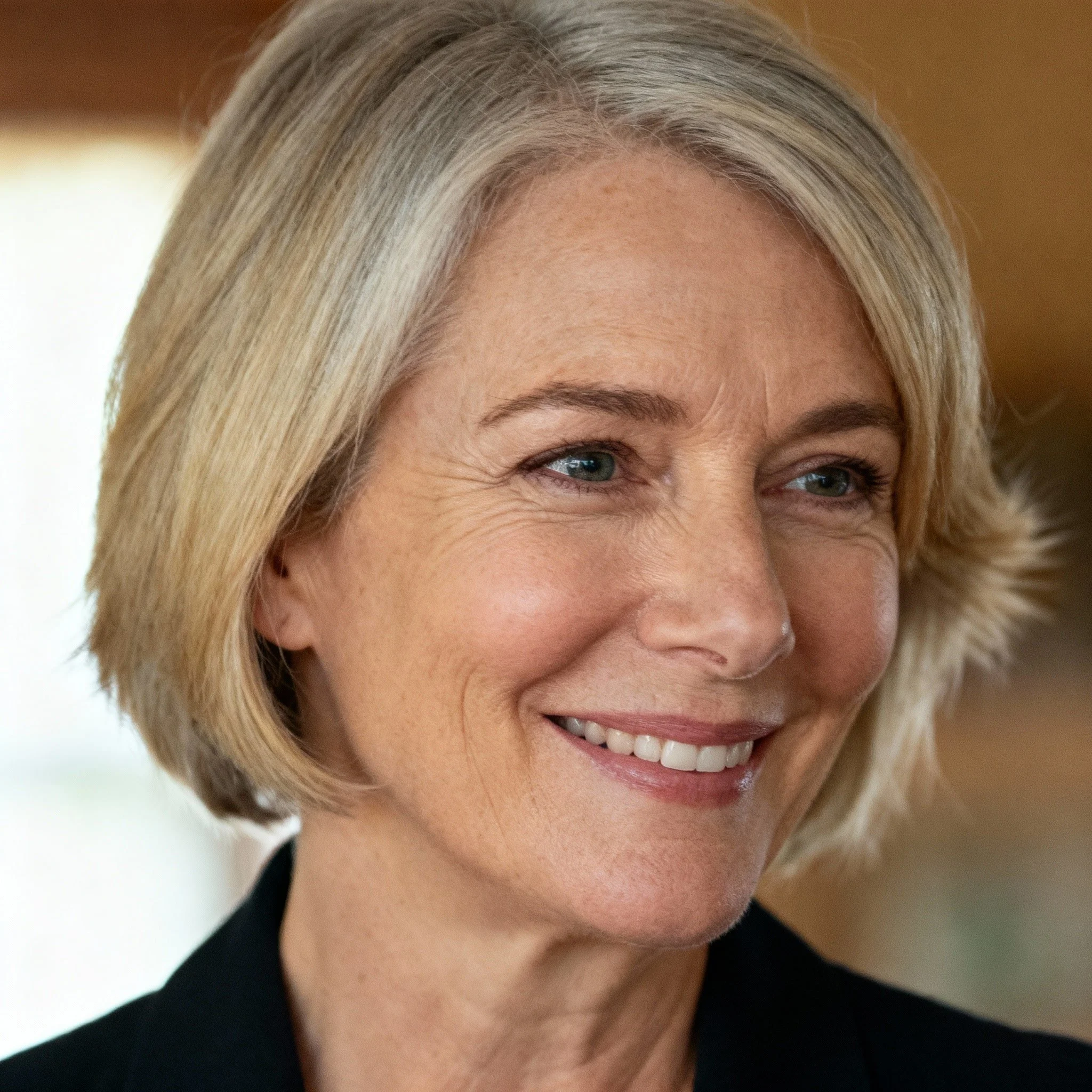 Photo d’une patiente exprimant son expérience positive au cabinet de médecine esthétique.