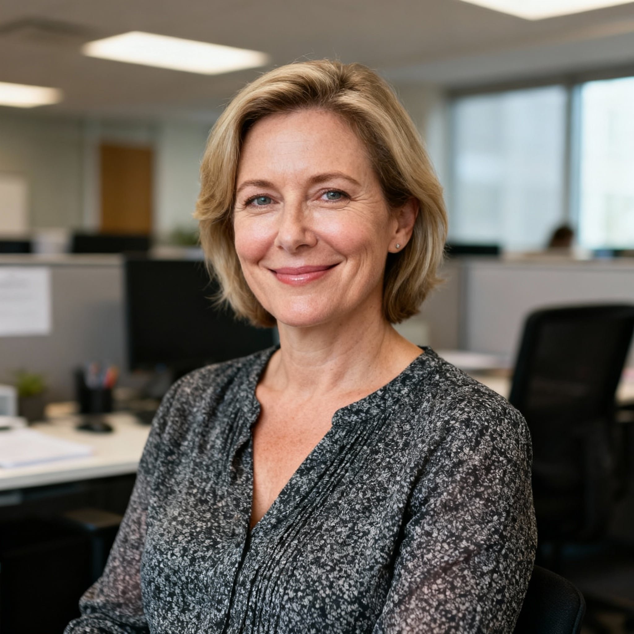 Photo d’une patiente exprimant son expérience positive au cabinet de médecine esthétique.