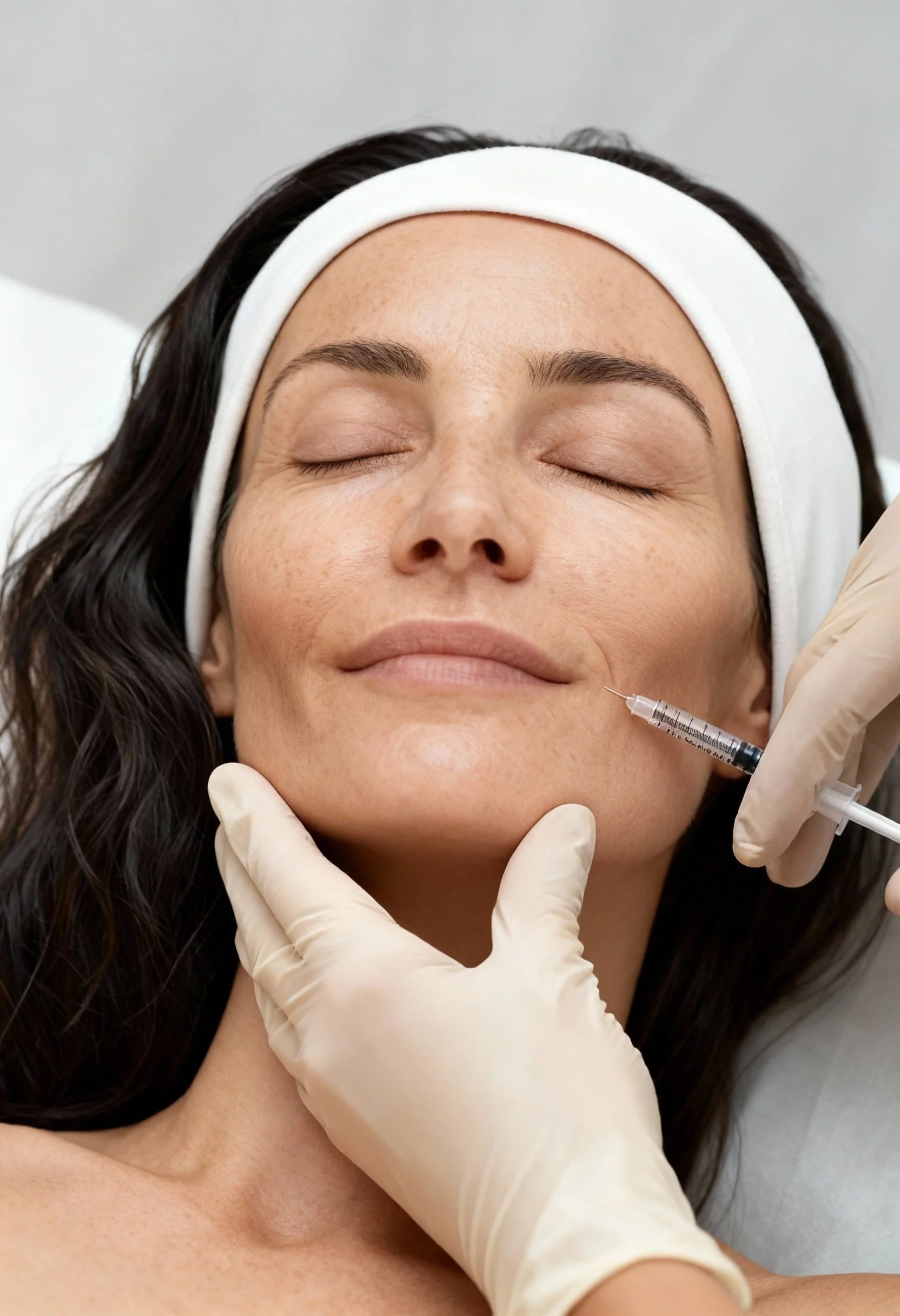 Séance de skinbooster illustrant l’hydratation profonde du visage