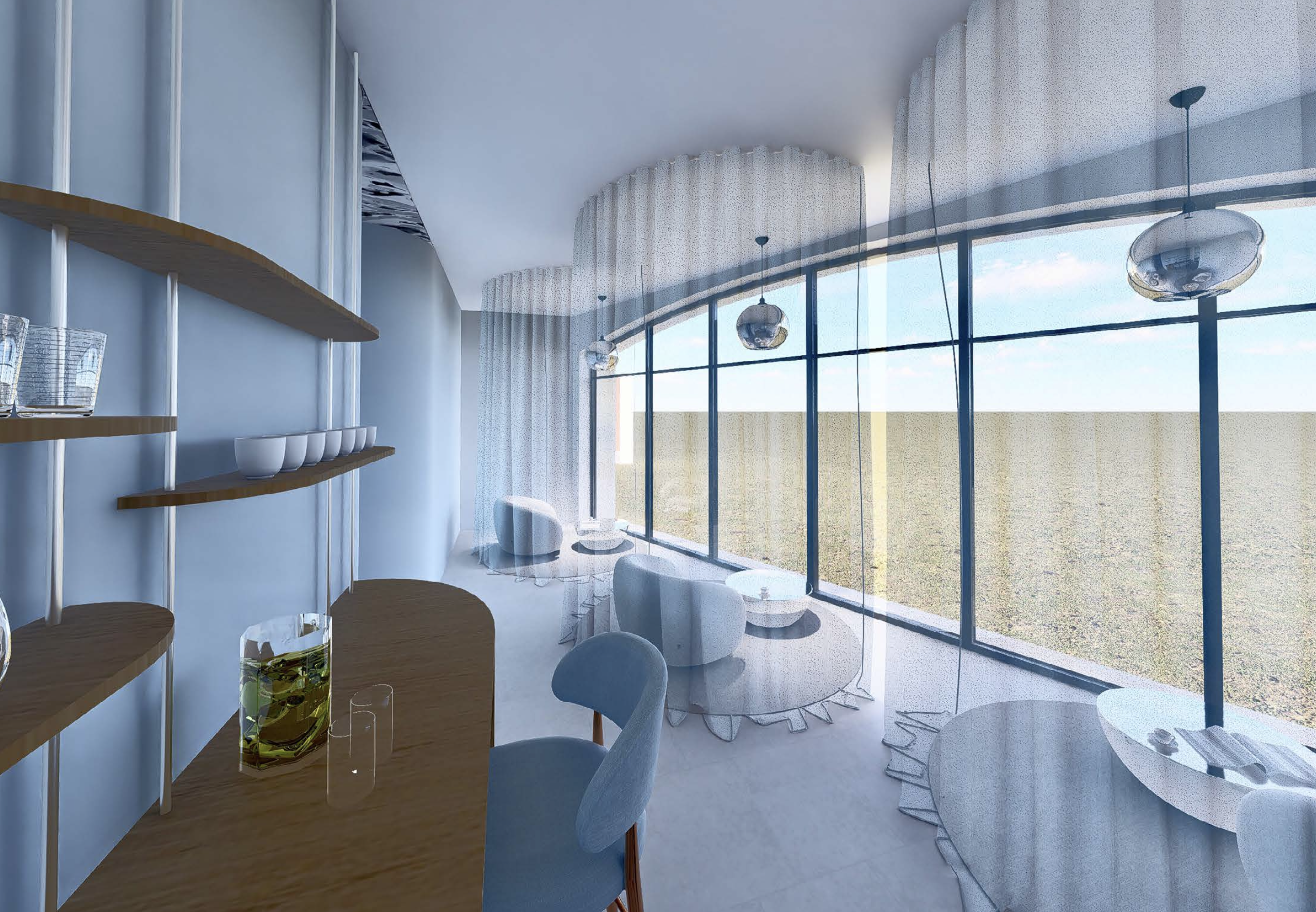 Salle d’attente du cabinet de médecine esthétique du Dr Samson à Évian-les-Bains.