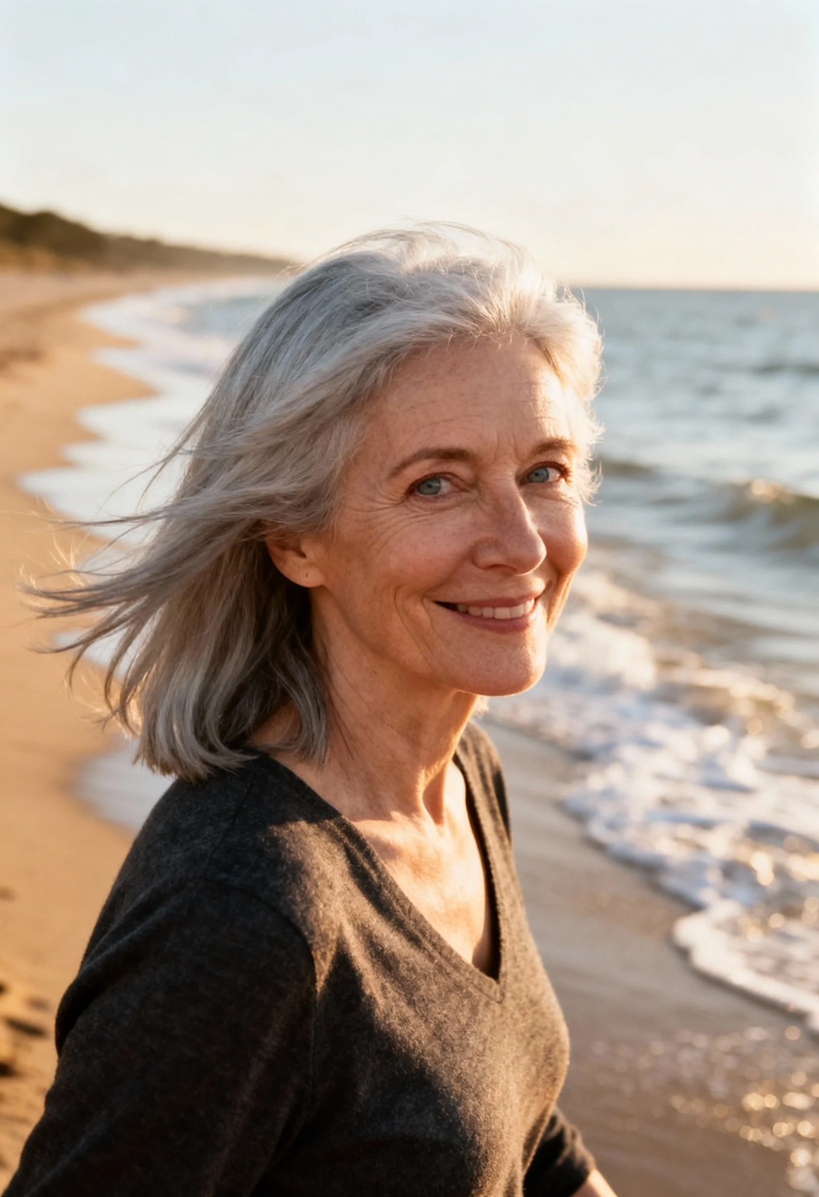 Portrait naturel d’une patiente de plus de 50 ans – avis traitement chute de cheveux au cabinet Dr Samson à Évian