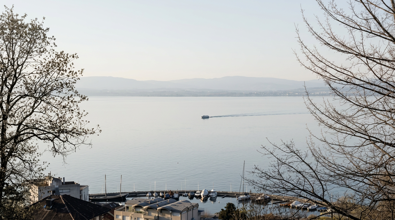 Vue du lac Léman depuis Évian-les-Bains — cabinet accessible depuis Genève, Lausanne et Montreux