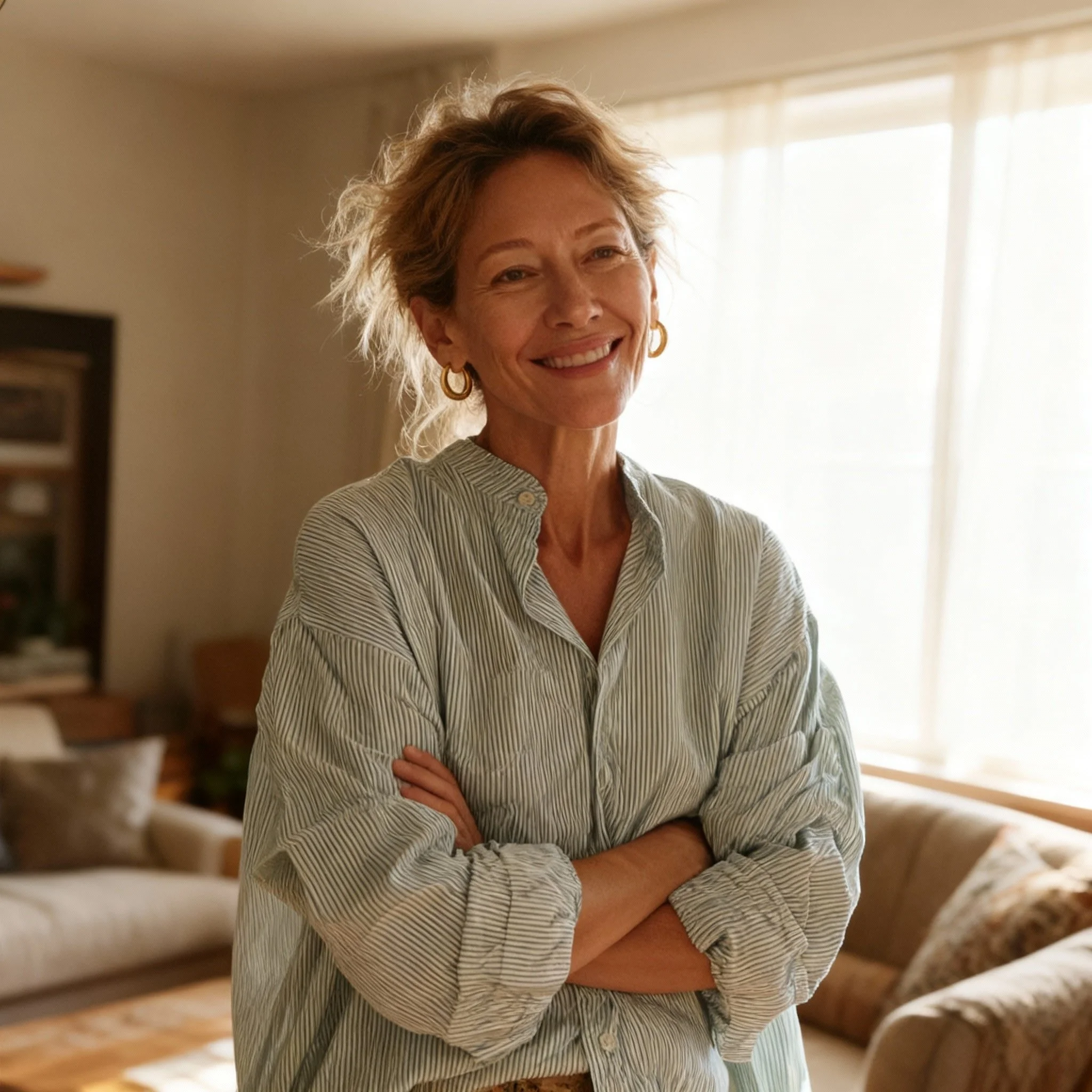Portrait naturel d’une patiente ayant partagé son avis sur un traitement esthétique.