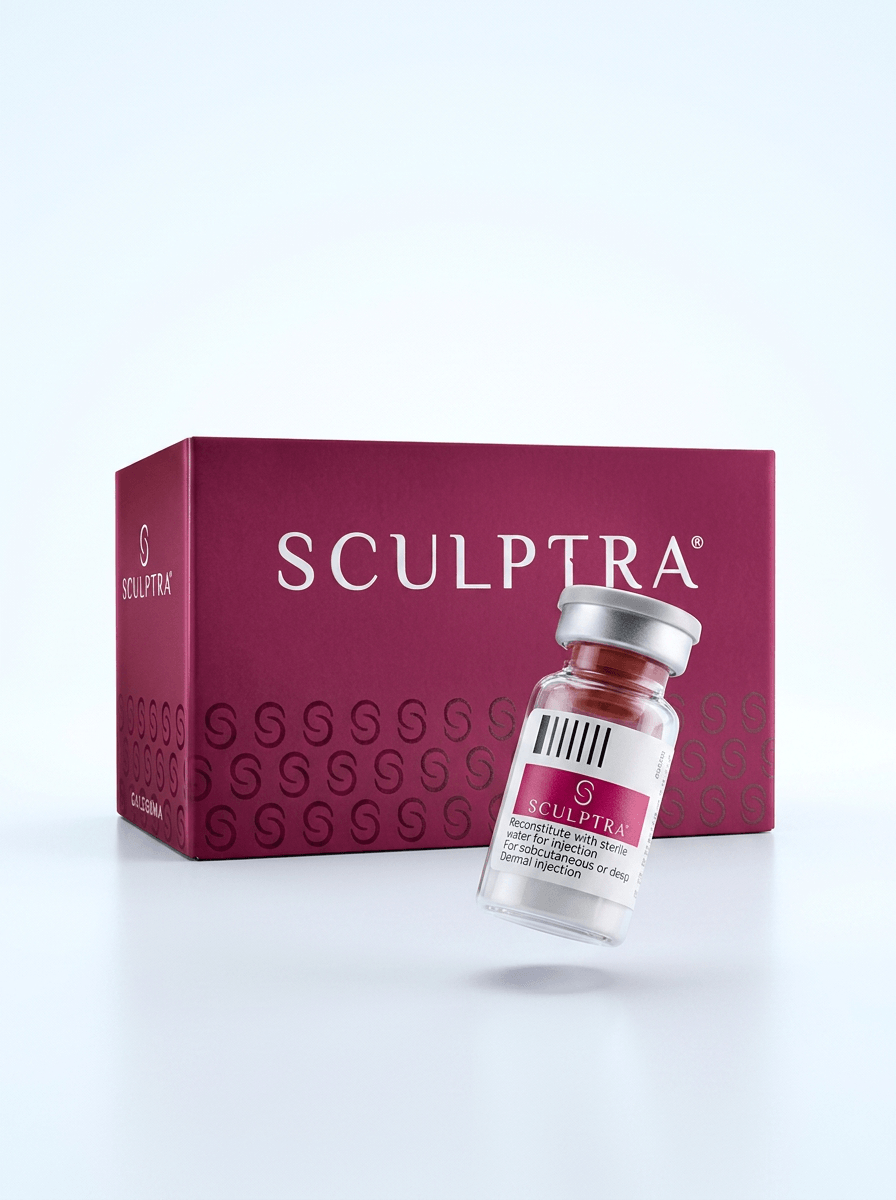 Flacon Sculptra, acide poly-L-lactique inducteur de collag&egrave;ne, cabinet du Dr Samson &agrave; &Eacute;vian