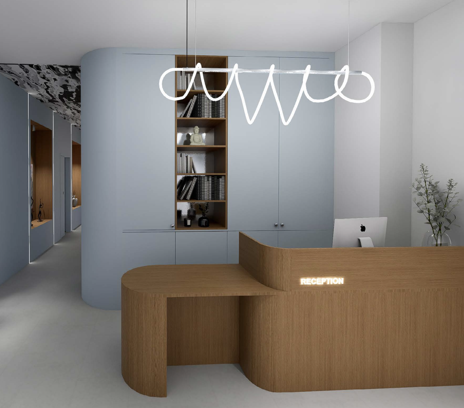 Réception du cabinet de médecine esthétique du Dr Samson à Évian-les-Bains.