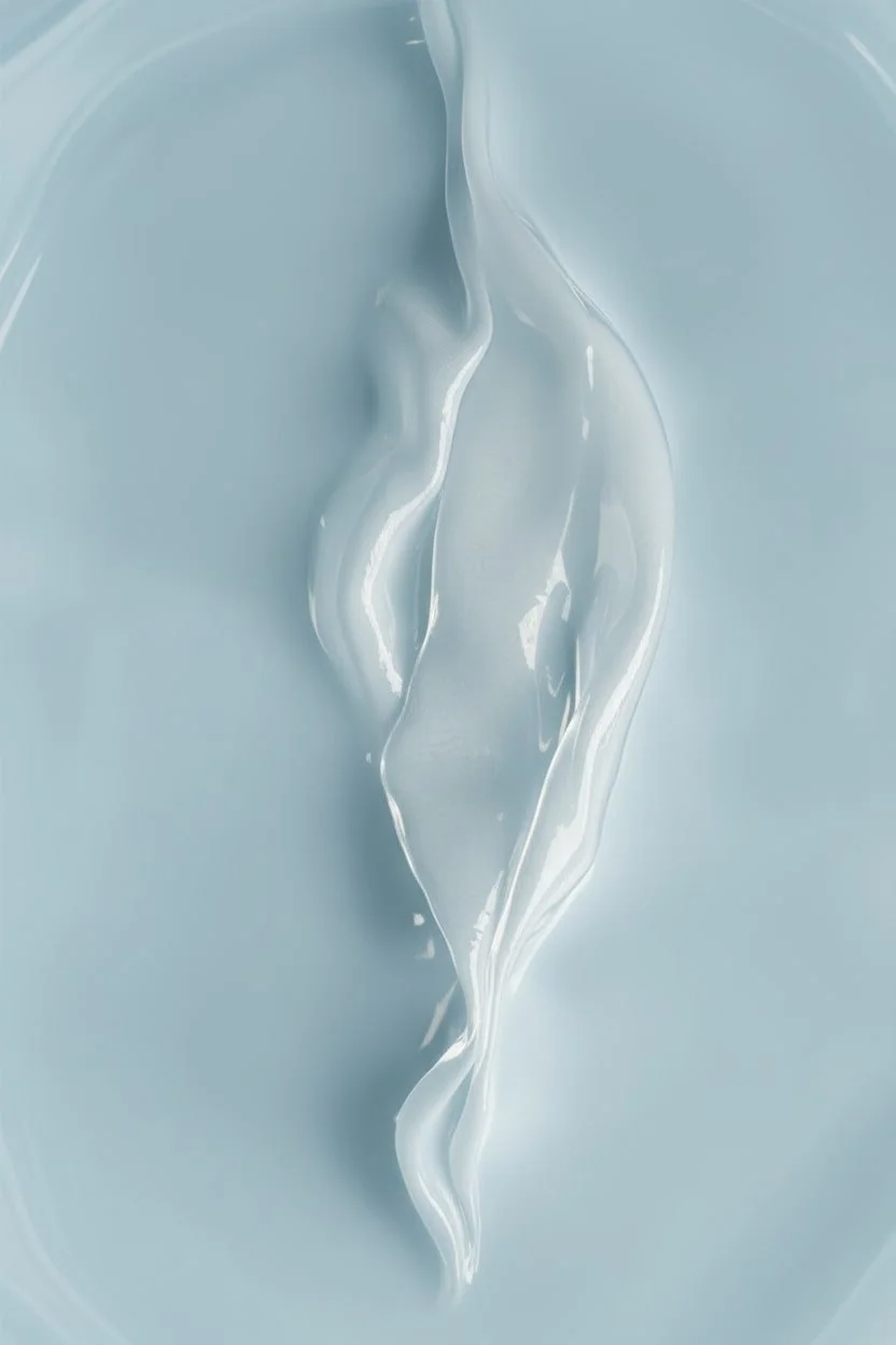Texture fluide abstraite évoquant douceur, hydratation et soin intime à l’acide hyaluronique