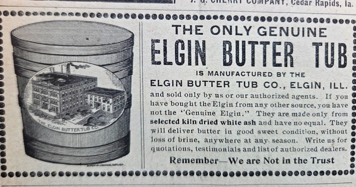 Historical Ad for Elgin Butter Tub