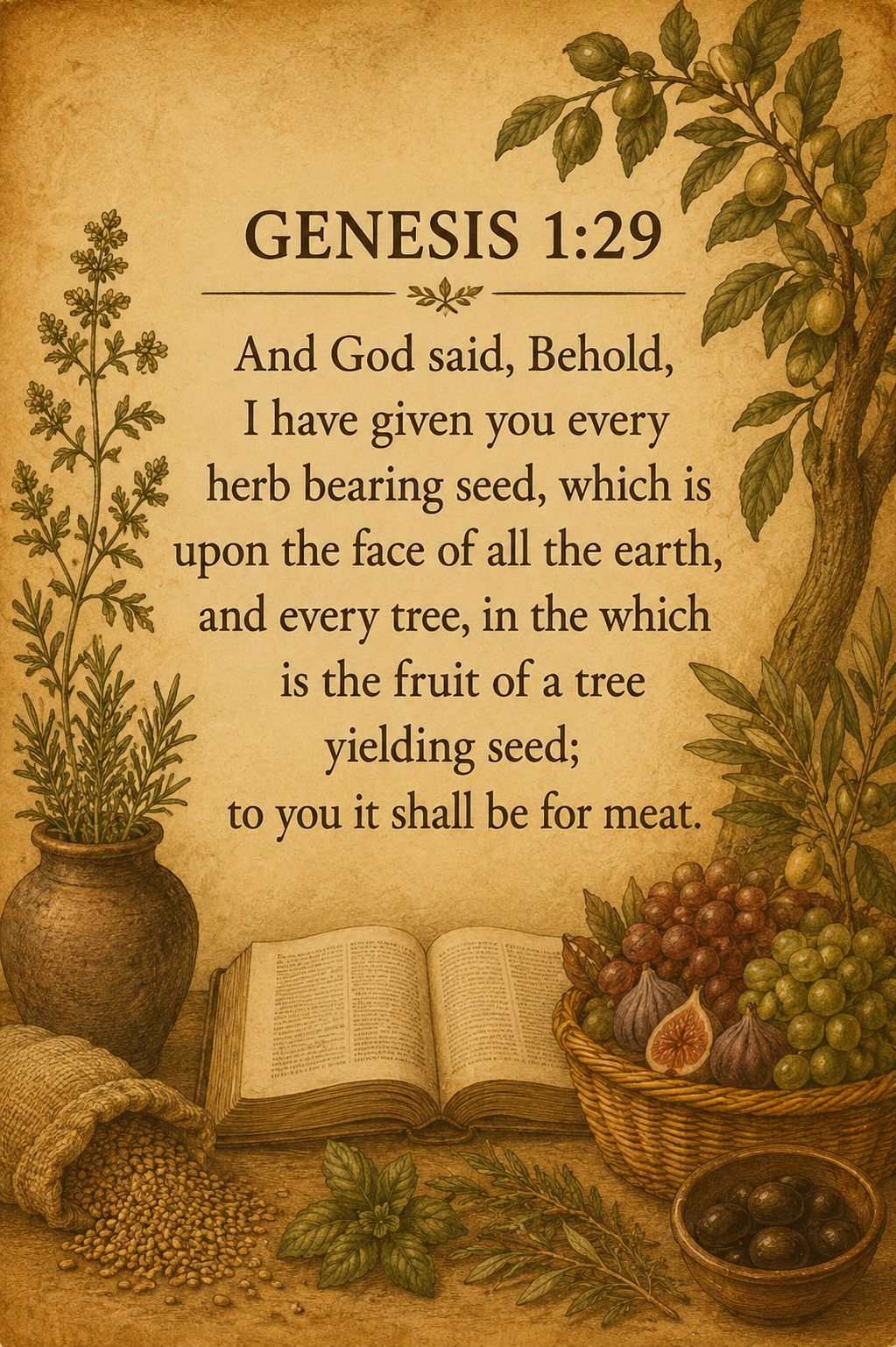 Biblical Foundations of Healing and Cleanliness. Episode 1 Gen1:29