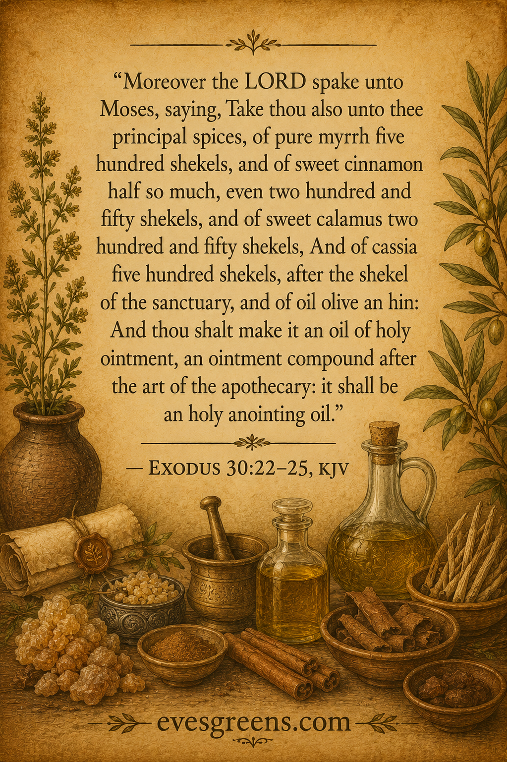 Biblical Foundations of Healing and Cleanliness. Episode 2 Exodus 30:22-25
