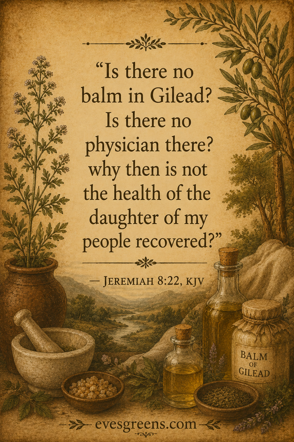 Biblical Foundations of Healing and Cleanliness. Episode 3 Jeremiah 8:22