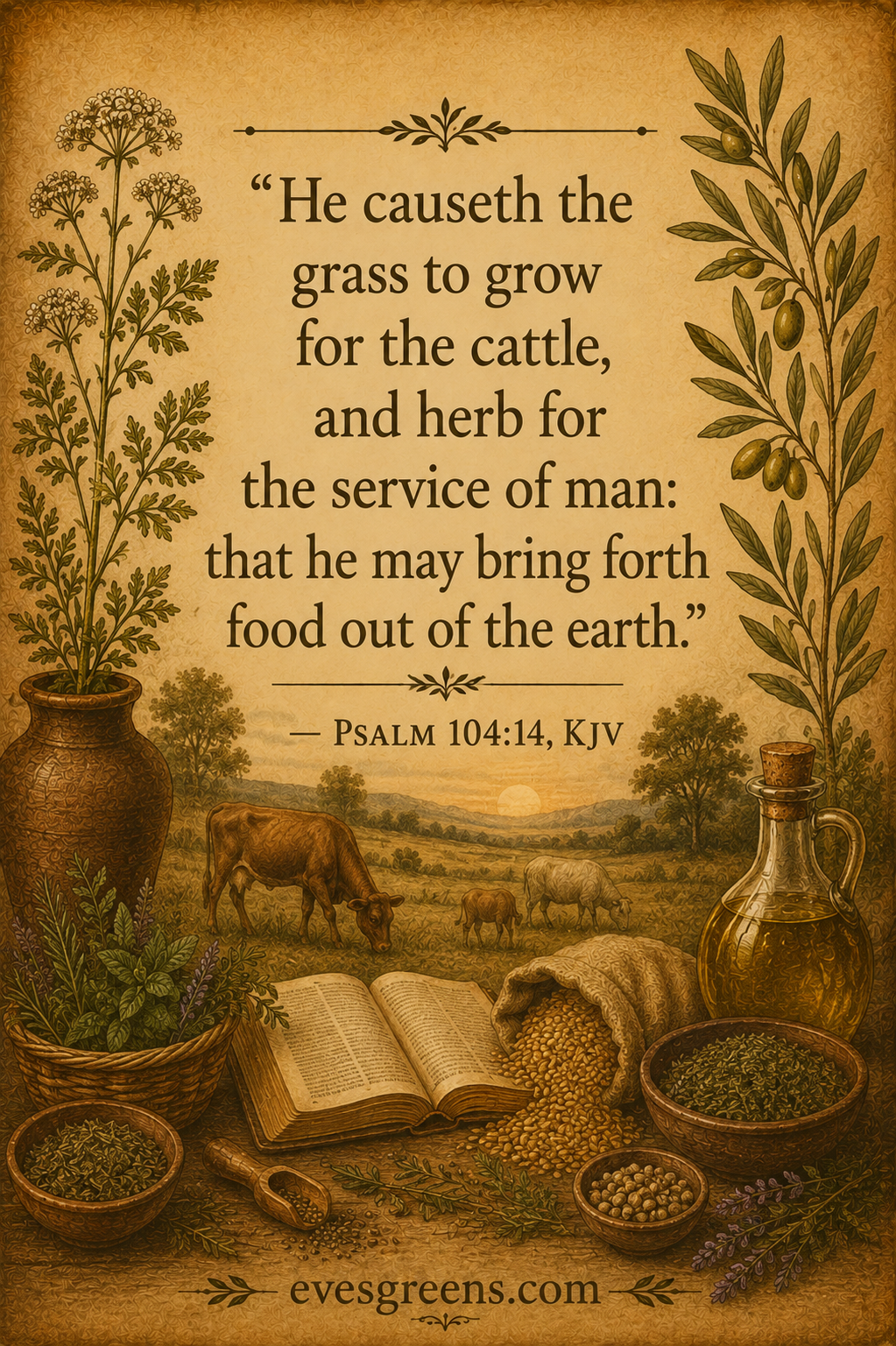 Biblical Foundations of Healing and Cleanliness. Episode 4 Psalm 104:14  