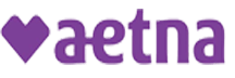 Atyla logo featuring a purple heart and the word 'Aetna' in purple text.