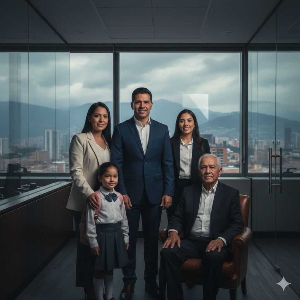 Escena editorial de varias generaciones vinculadas a una empresa colombiana