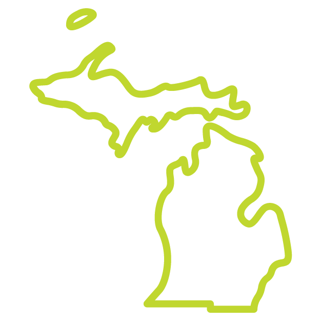 Outline of the state of Michigan.