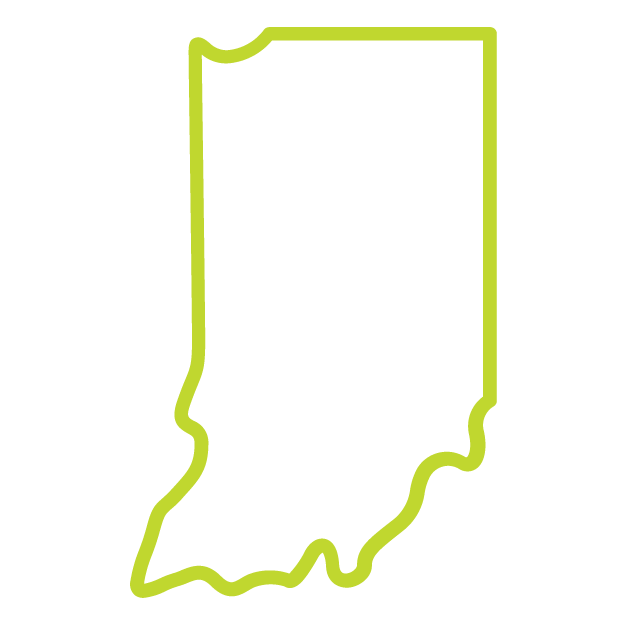 Outline of the state of Indiana.