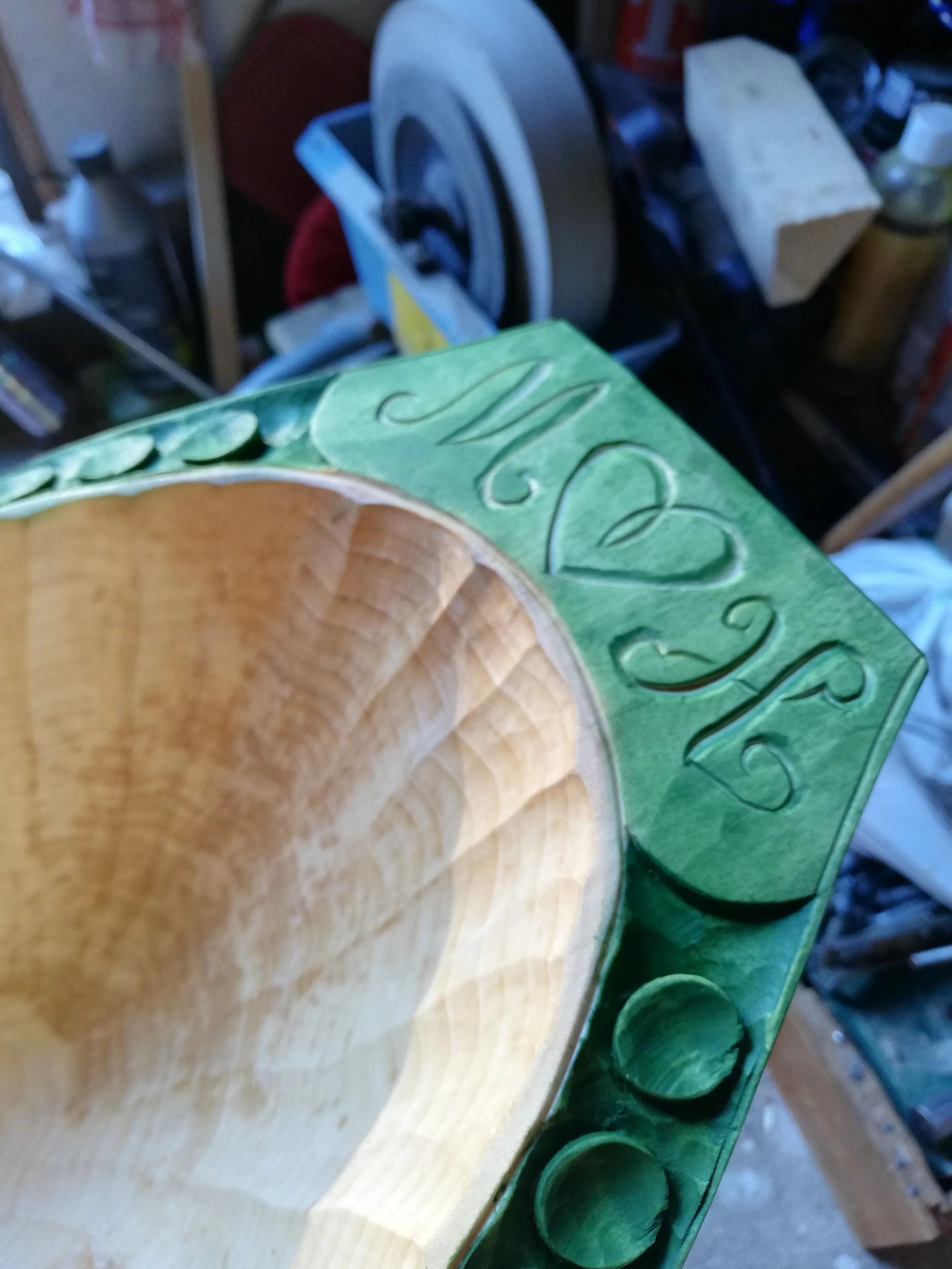 Det gröna tråg, inspirerad av Bengt Lidström och som bröllopspresent till min kära syster.