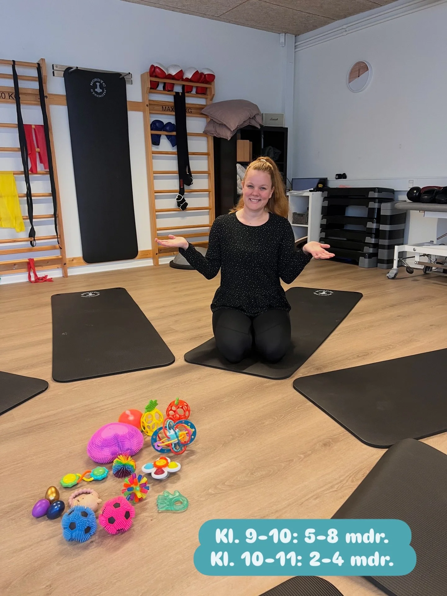 Skal &eacute;n af disse m&aring;tter v&aelig;re din? 
Jeg starter BabyTummel hold i Aalborg i uge 6, og vil s&aring; gerne have dig med 🫵🏻
Forl&oslash;bet str&aelig;kker sig over 6 m&oslash;degange. Holdene er aldersinddelt, s&aring; vi hver gang s