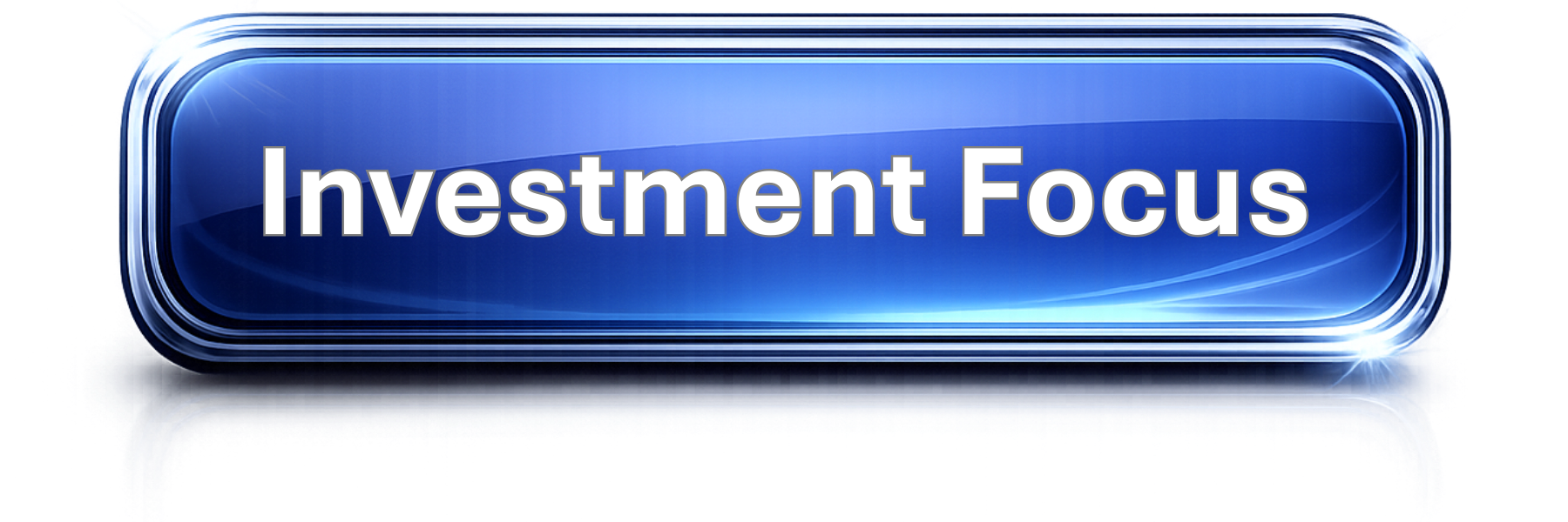 Blue glossy button with white text reading "Investment Focus".