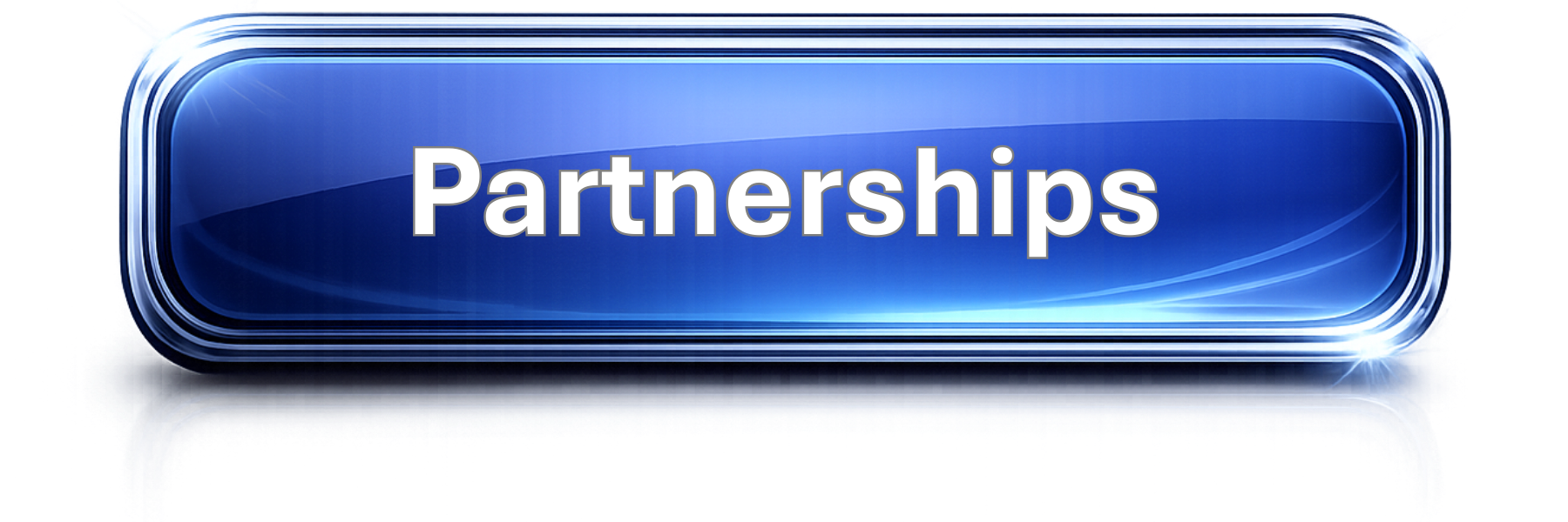 Blue glossy button with the word 'Partnerships' in white text.