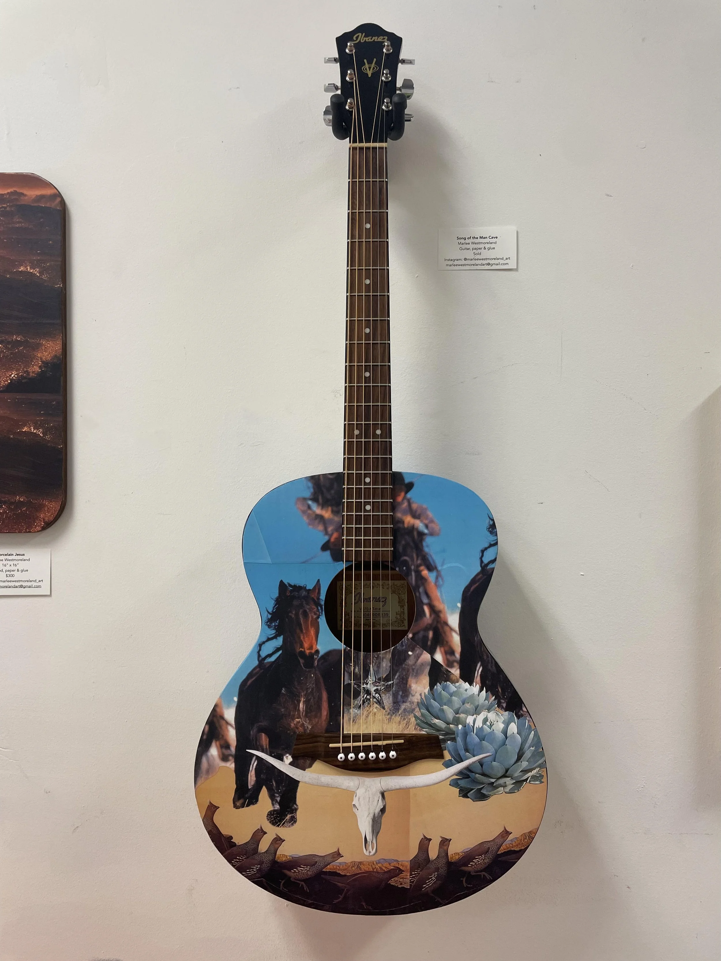 Jeff's Guitar, collage on guitar
