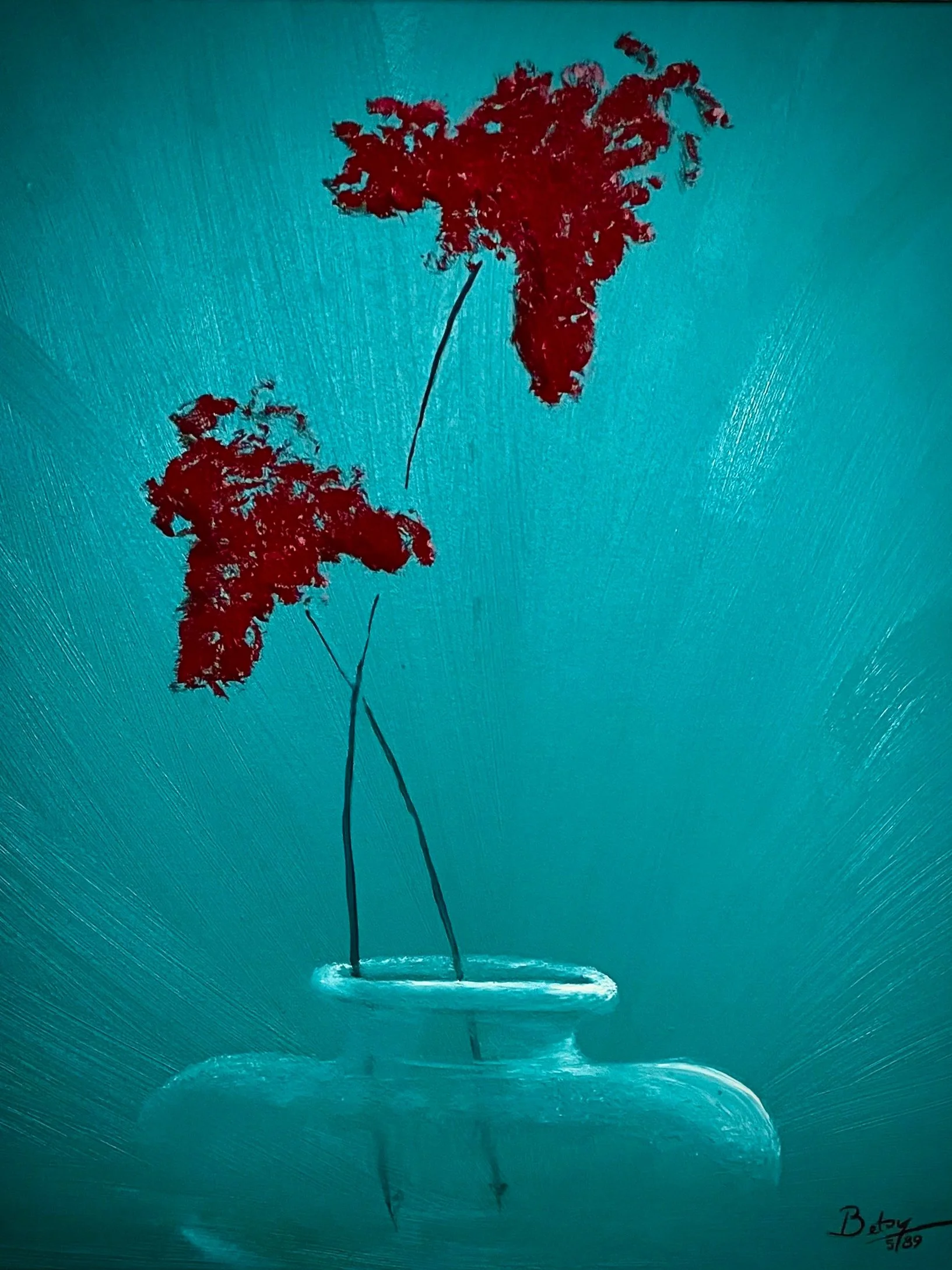 painting-red flowers