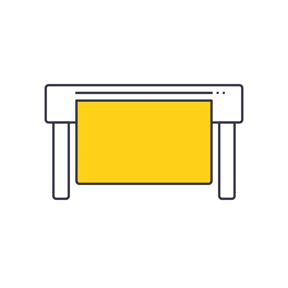 Grafische Darstellung eines Digitaldruckers.