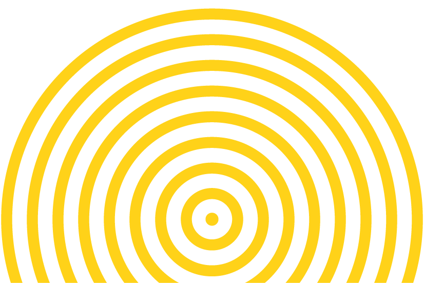 Kreisförmiges Muster mit gelben und schwarzen Ringen