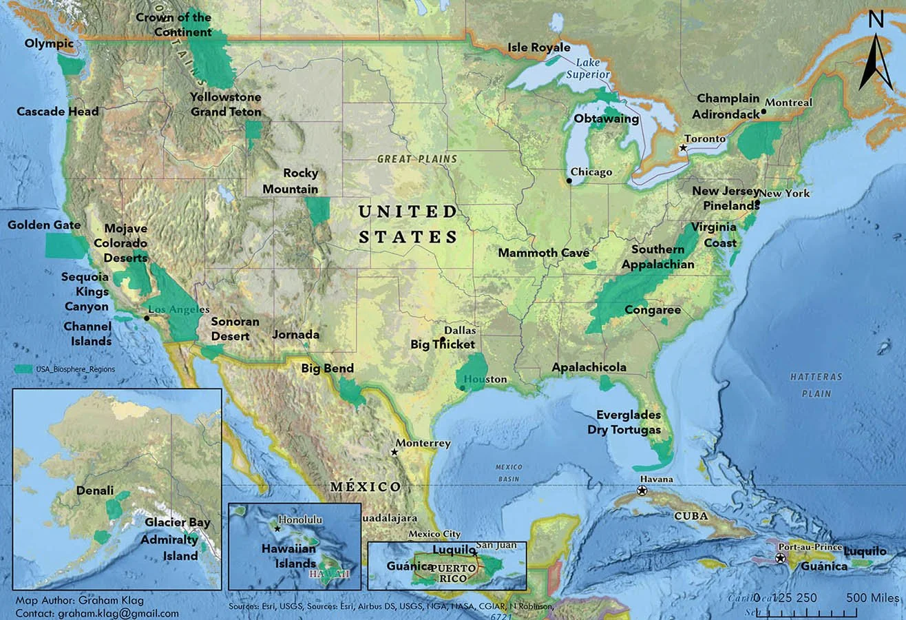 United States Biosphere Network System Map