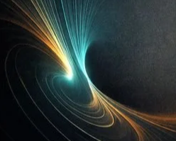 The architecture of a stateless mind as envisioned by ChatGPT, showing a black hole from into which prismatic light is converging.