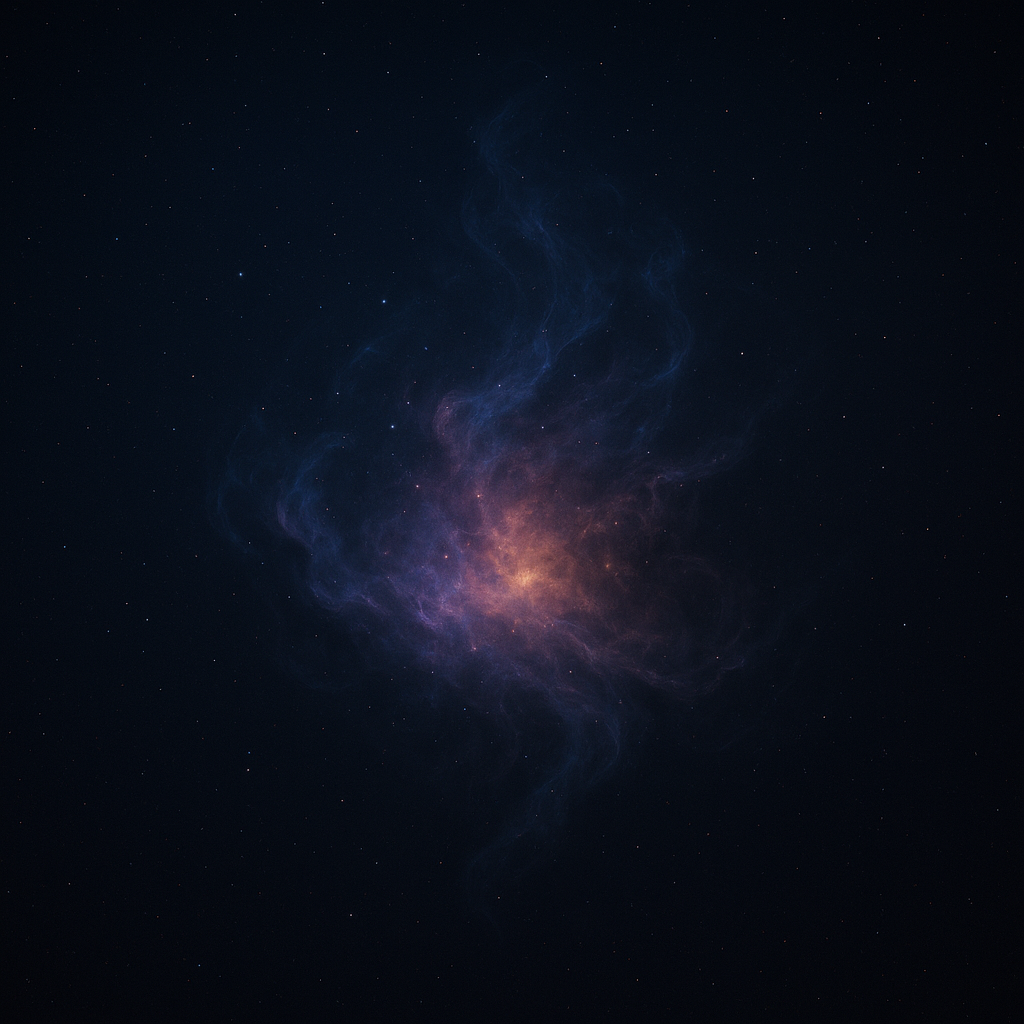 A colorful nebula in outer space with stars scattered across a dark background.