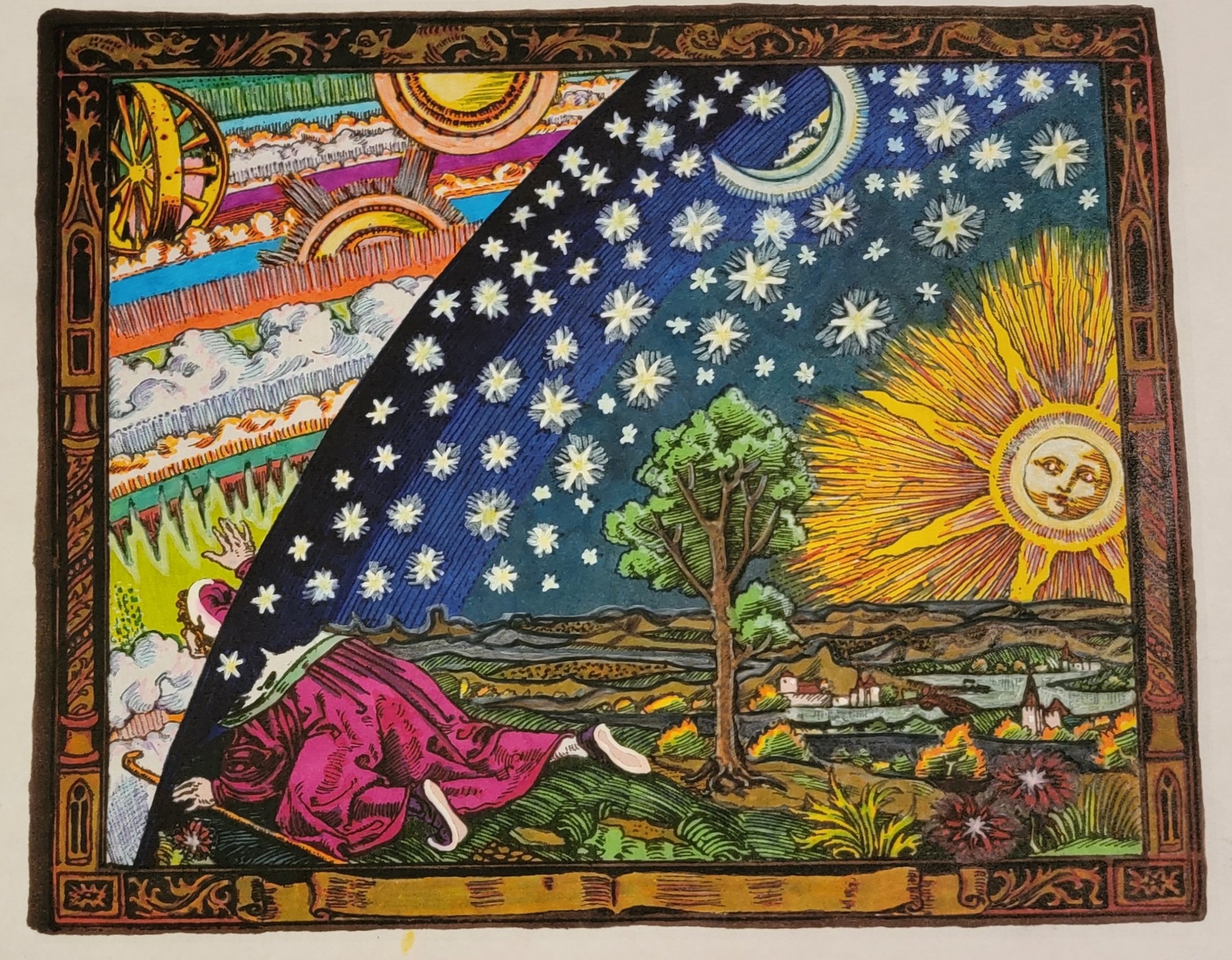 The Flammarion Engraving, marker-colored by Amanda.