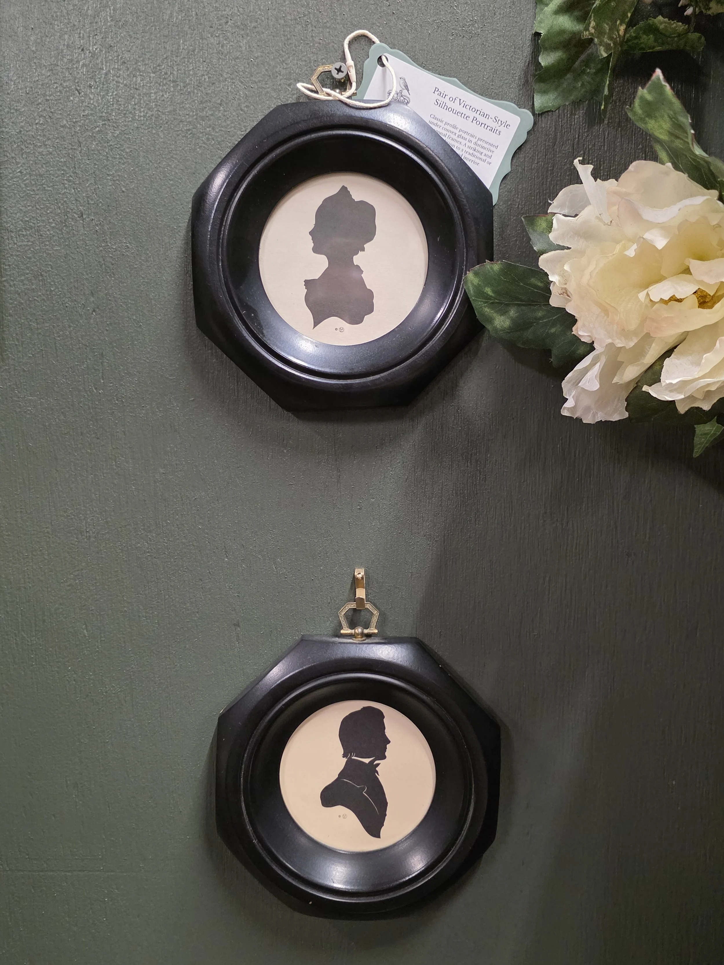 Pair of Victorian-Style Silhouette Portraits