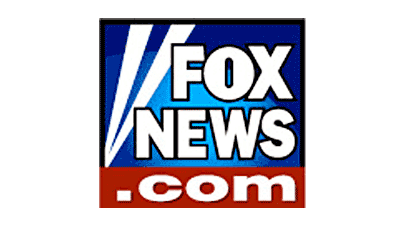 Fox News logo with blue, white, and red colors and the text 'FOX NEWS .com'