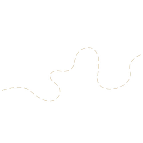 A dashed white line tracing a winding, irregular shape on a black background.