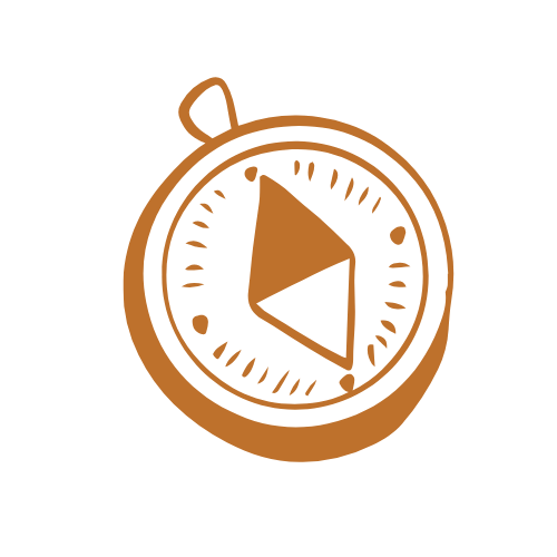 Illustration of a stopwatch with a play button symbol in the center.