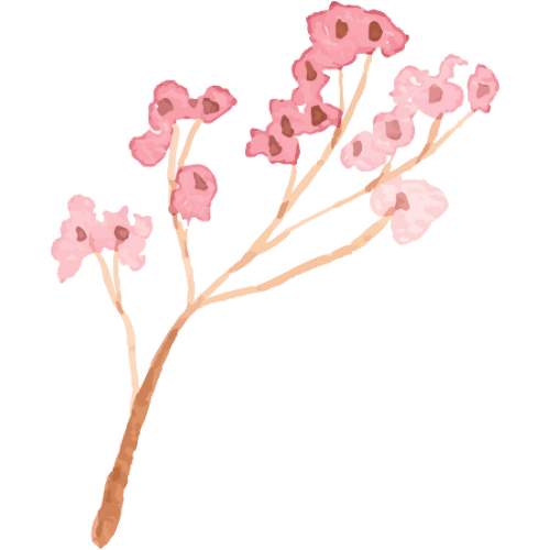 branch with watercolor flowers
