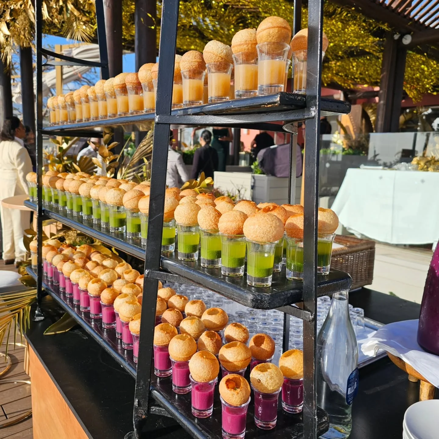 Weather you call it Paani Puri / Golgappe / puchka or water balls 😀
Always a Crowd Pleaser. No matter what event it is. 

#paanipuri 
#indianstreetfood 
#streetgems
#chaat
#indiancuisine 
#globalindian
#luxurywedding
#indianweddings
