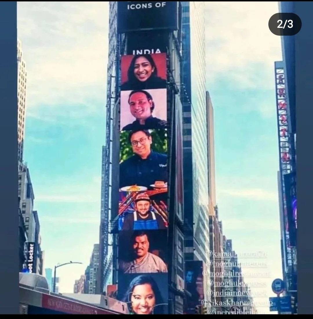 Chef Vipul's photo displayed at Times Square, NYC